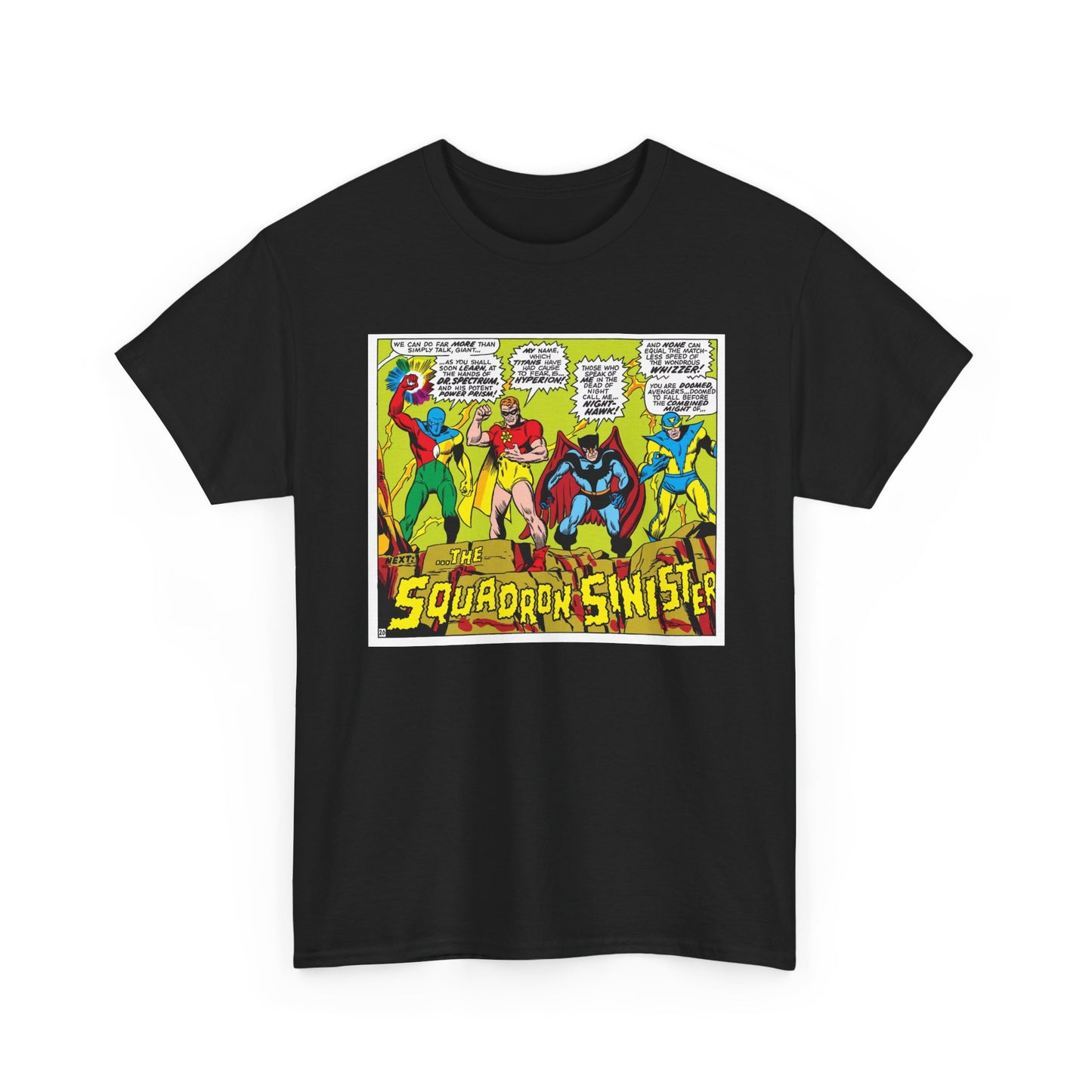 Squadron Sinister T-Shirt - Sal Buscema Art - Dr. Spectrum, Hyperion, Nighthawk, The Whizzer - Marvel Comics