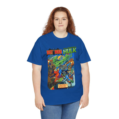 Batman & Incredible Hulk T-Shirt - DC/Marvel Comics 1970s Team-Up - Two-Face & Leader - Retro Art