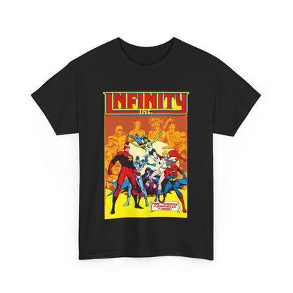Infinity, Inc T-Shirt - Jerry Ordway Art - Silver Scarab, Huntress, Power Girl, Star-Spangled Kid, Fury, Jade - DC Comics - 1980s JSA Spin-Off Series