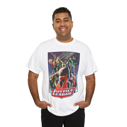 Justice League T-Shirt - Alex Ross Art - Superman, Wonder Woman, Black Canary, Hawkman, Flash, Aquaman, Atom - DC Comics