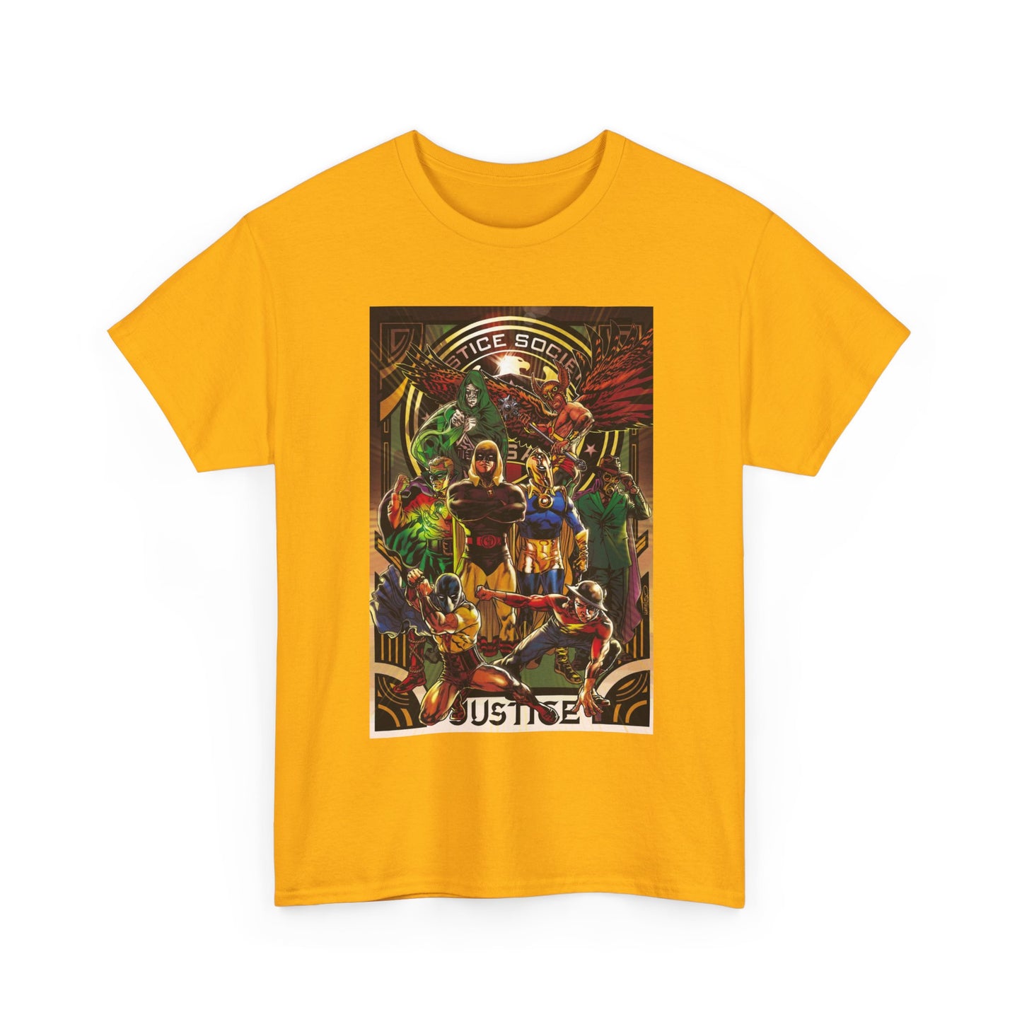 Justice Society T-Shirt - Tony Harris Art - Hawkman, Hourman, Dr Fate, Spectre, Sandman, Green Lantern, Atom, Flash - JSA - DC Comics