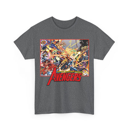 Avengers Vs Thunderbolts T-Shirt - George Perez Art - Captain America, Iron Man, Wonder Man, Scarlet Witch, Hawkeye, Citizen V, MACH-1, Techno, Atlas, Songbird - Marvel Comics