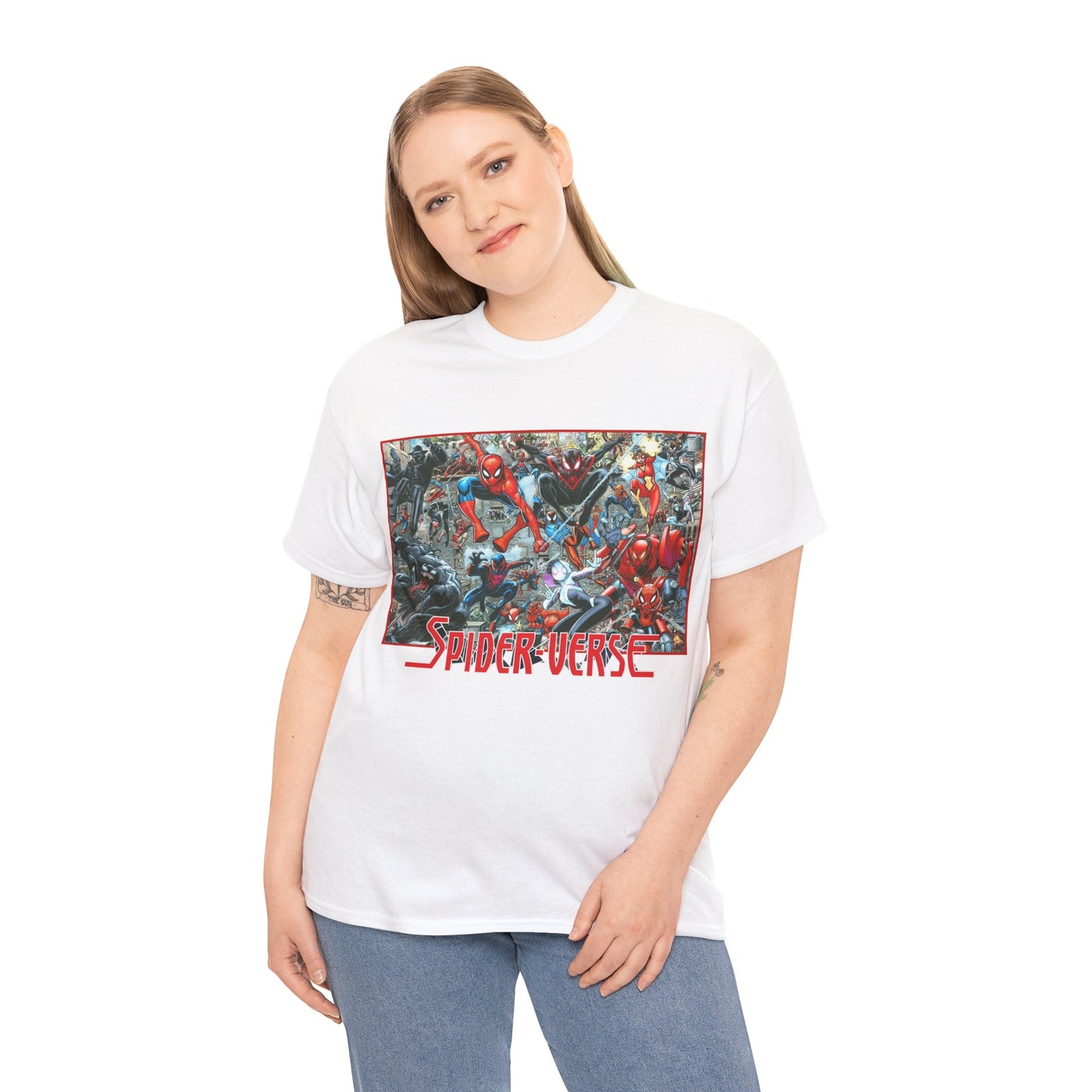 Spider-Verse T-Shirt - Arthur Adams Art - Spider-Man, Venom, Spider-Man 2099, Miles Morales, Spider-Woman - Marvel Comics