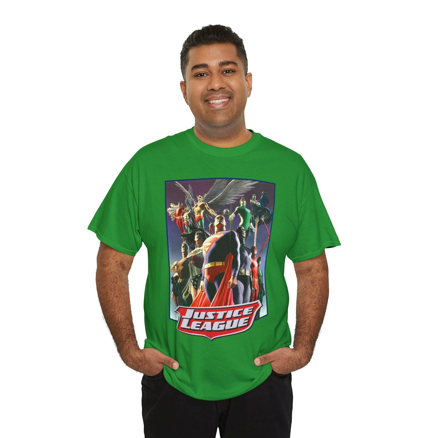 Justice League T-Shirt - Alex Ross Art - Superman, Wonder Woman, Black Canary, Hawkman, Flash, Aquaman, Atom - DC Comics
