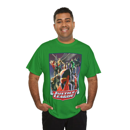 Justice League T-Shirt - Alex Ross Art - Superman, Wonder Woman, Black Canary, Hawkman, Flash, Aquaman, Atom - DC Comics