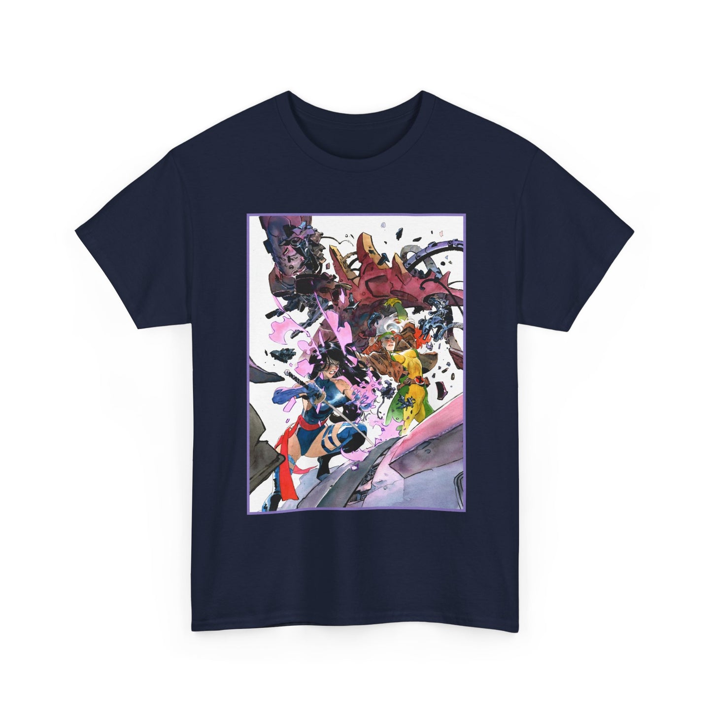 Rogue & Psylocke T-Shirt - Ripping Apart a Sentinel - X-Men Mutants - Marvel Comics
