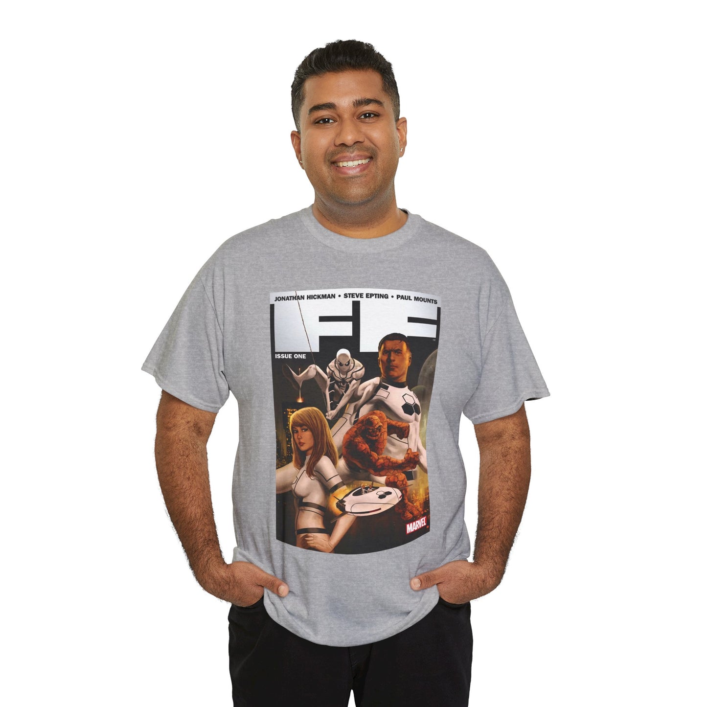 FF #1 T-Shirt - Steve Epting Art - Fantastic Four/Future Foundation - Spider-Man, Mr. Fantastic, Invisible Woman, The Thing - Marvel Comics