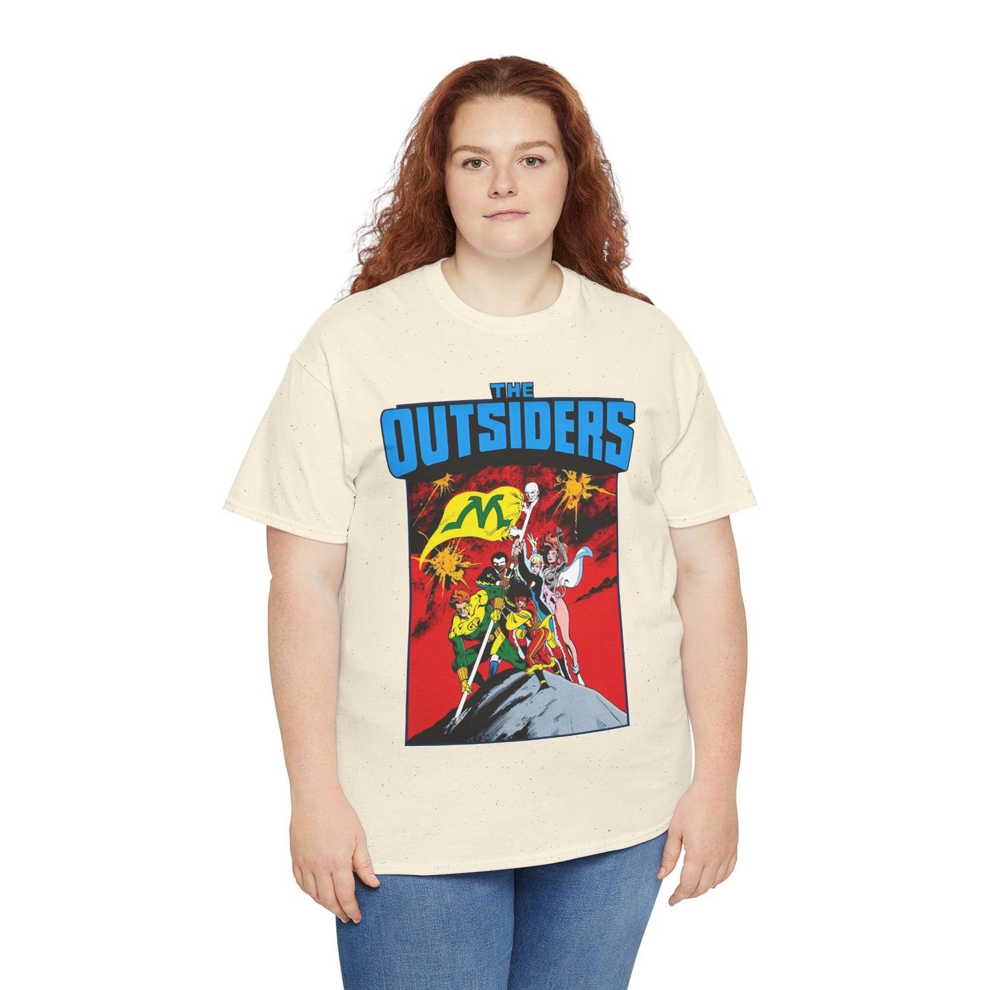 Outsiders T-Shirt - Alan Davis Art - Geo-Force, Halo, Black Lightning, Metamorpho, Katana - DC Comics