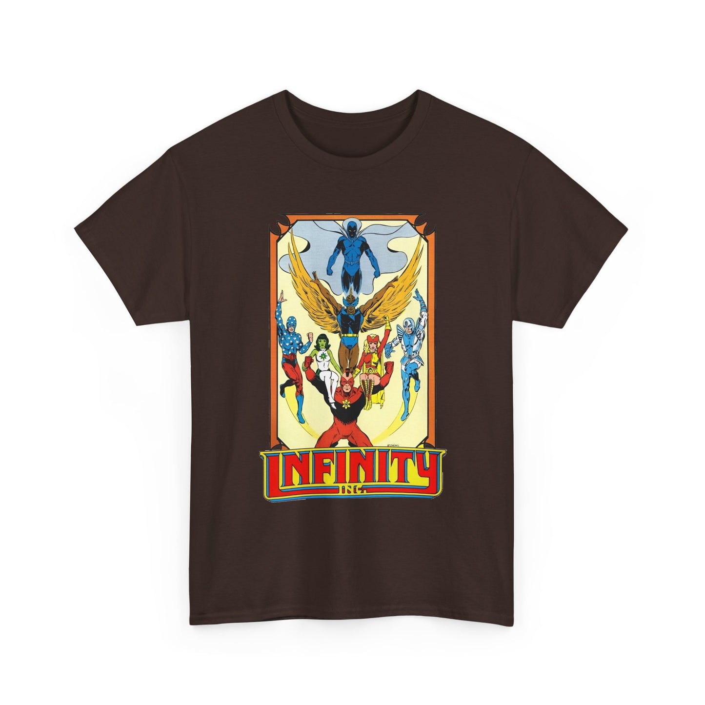 Infinity Inc Shirt - Todd McFarlane Art - Jade, Obsidian, Fury, Northwind, Nuklon, Silver Scarab, Star-Spangled Kid - JSA Successors - DC Comics