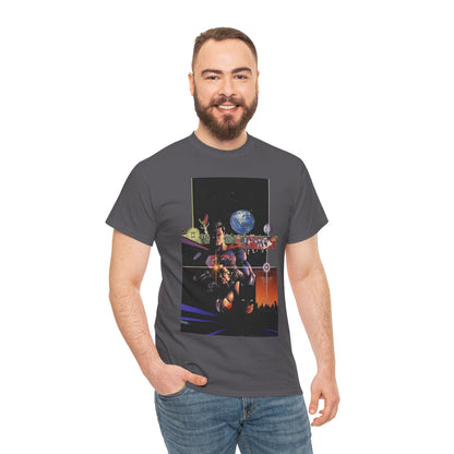 Crisis on Infinite Earths T-Shirt - George Perez Art - Superman, Batman, Wonder Woman, Captain Marvel, Blue Beetle, Kid Flash - Retro 1980s - DC Comics