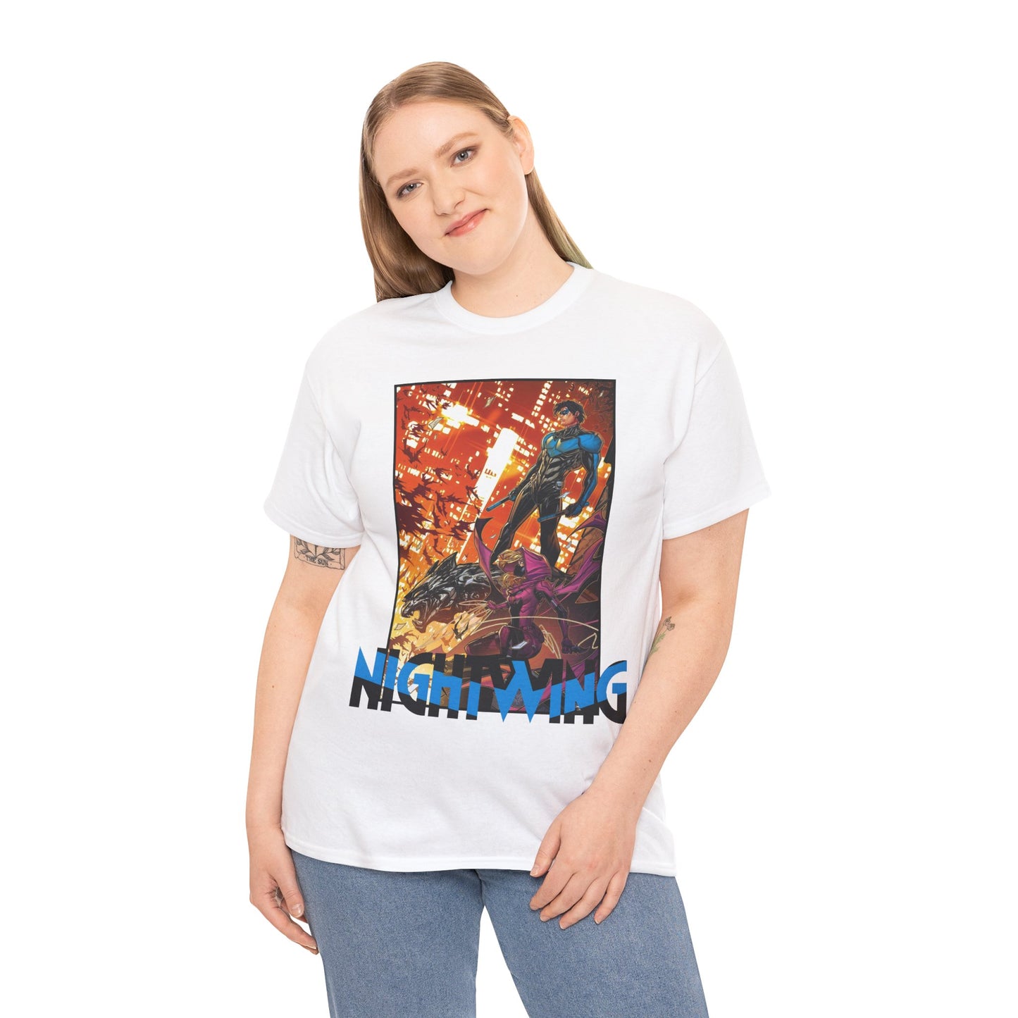 Nightwing & Spoiler T-Shirt - Jonboy Meyers Art - Gotham City & Bludhaven - DC Comics