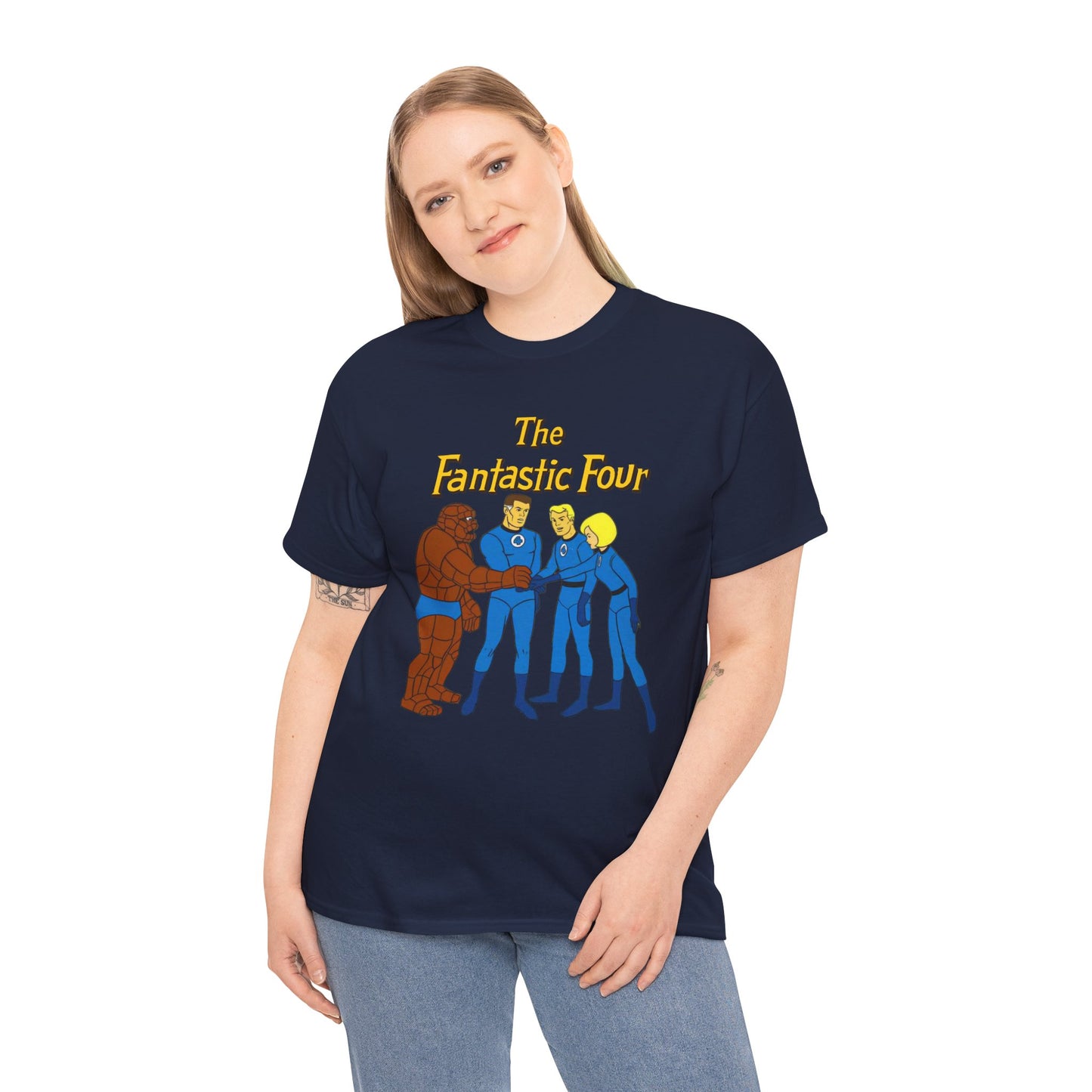 Fantastic Four T-Shirt - Hanna-Barbera 1960s Cartoon - Human Torch, The Thing, Invisible Woman - Marvel Comics