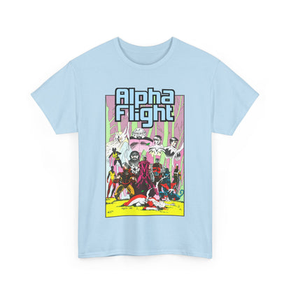 Alpha Flight T-Shirt - Mike Mignola Art - Northstar, Aurora, Snowbird, Shaman, Puck - X-Men: Magneto, Colossus, Shadowcat, Storm - Marvel Comics