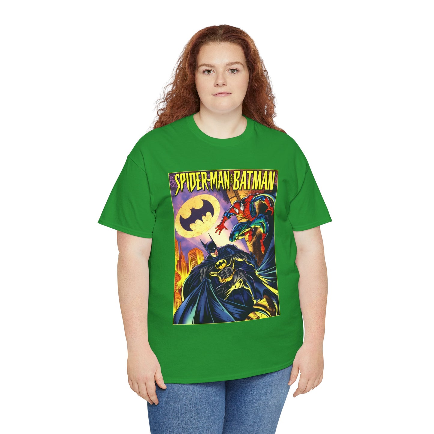 Batman/Spider-Man Shirt - Mark Bagley Art - DC Comics/Marvel Comics Cross-Over From the 1990s