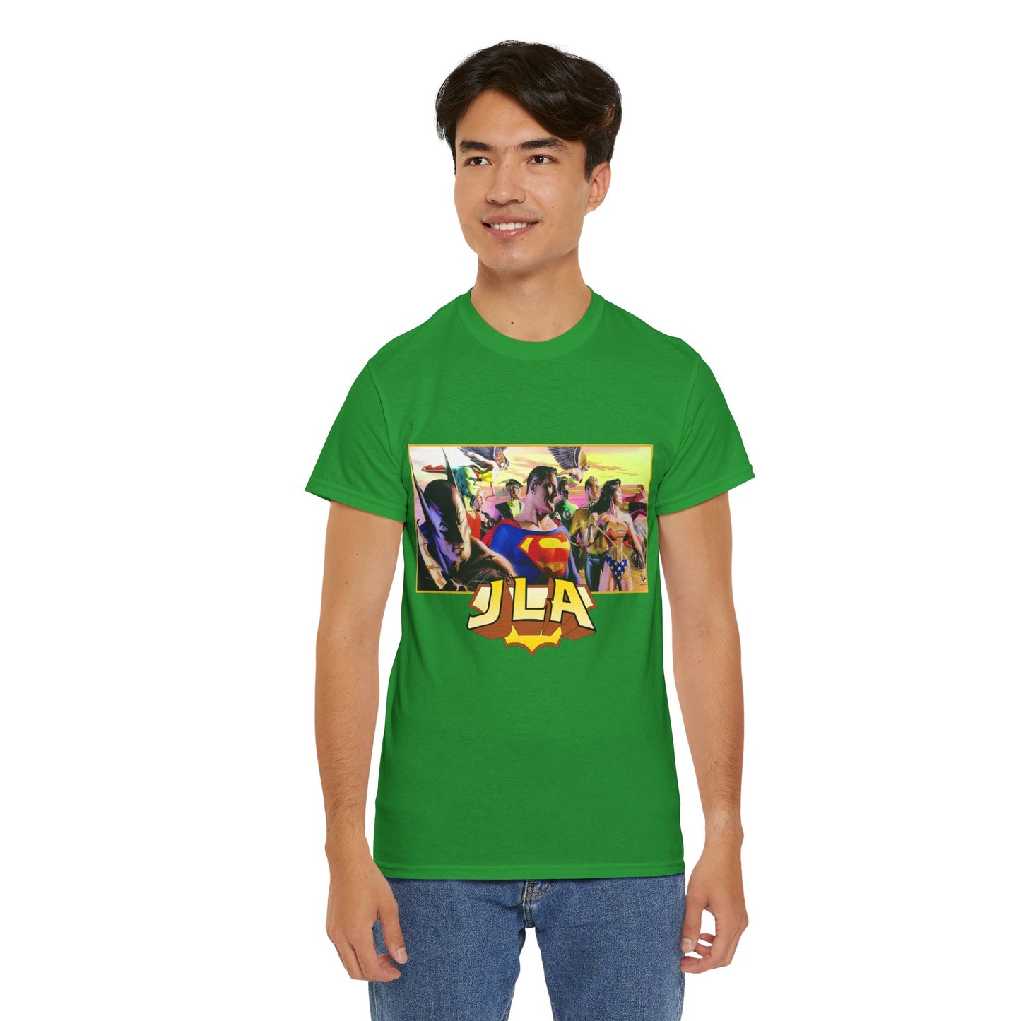 JLA T-Shirt - Alex Ross Art - Superman, Batman, Wonder Woman, Hawkman, Green Lantern, Black Canary, Flash, Martian Manhunter, Green Arrow - Justice League - DC Comics