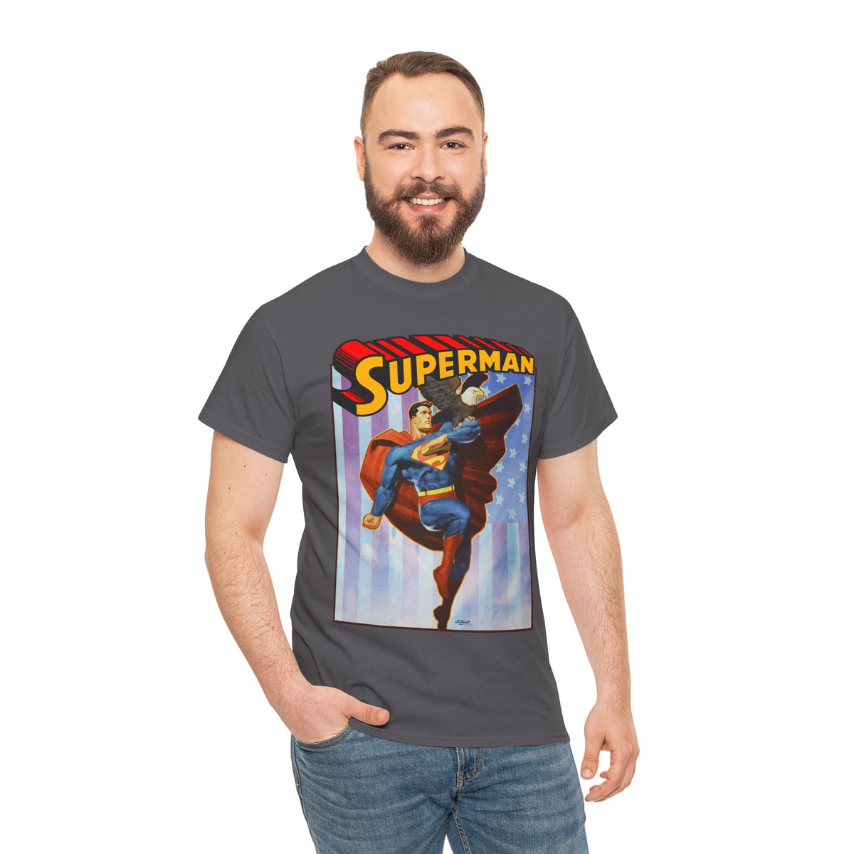 Superman With Eagle T-Shirt - Ariel Olivetti Art - DC Comics
