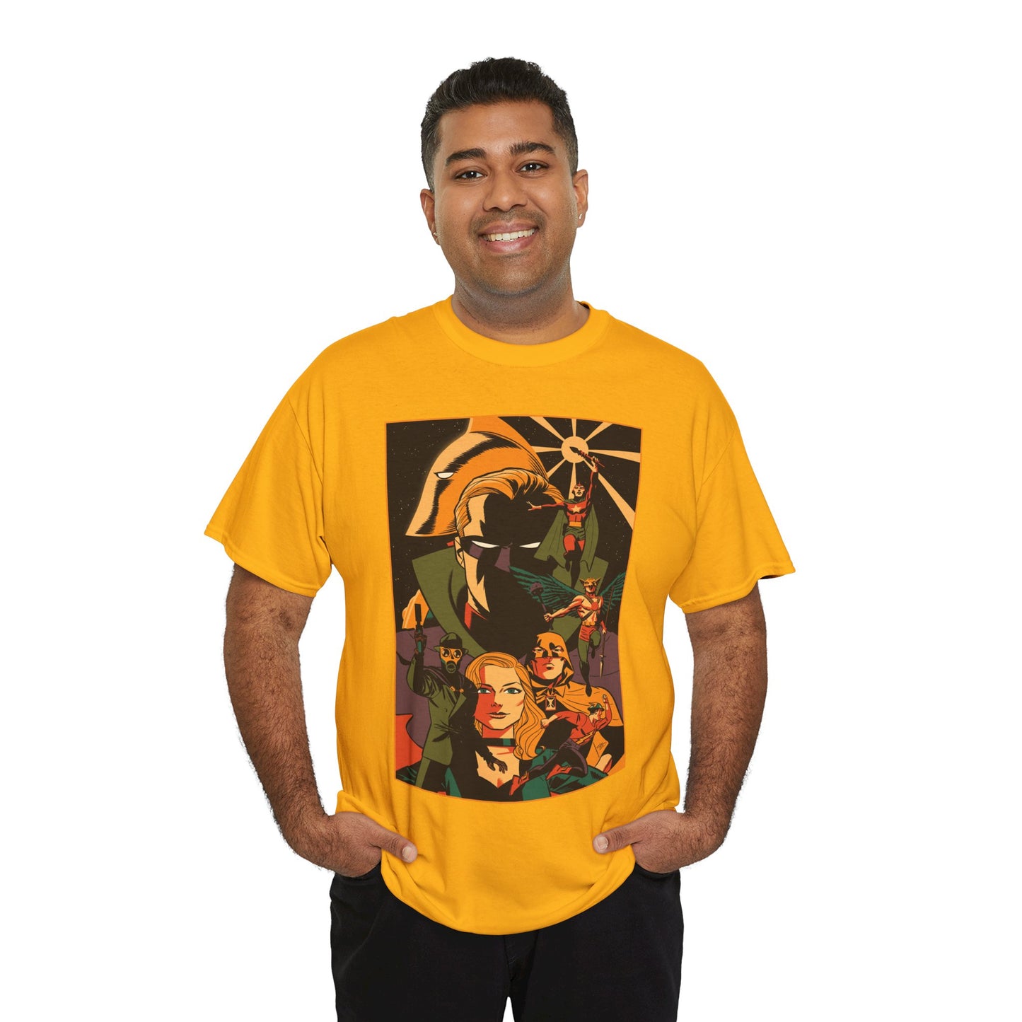 Justice Society T-Shirt - Michael Cho Art - New History of the DC Universe Cover - Black Canary, Starman, Hourman, Sandman - DC Comics