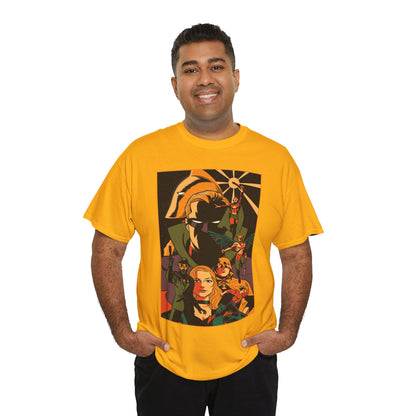 Justice Society T-Shirt - Michael Cho Art - New History of the DC Universe Cover - Black Canary, Starman, Hourman, Sandman - DC Comics