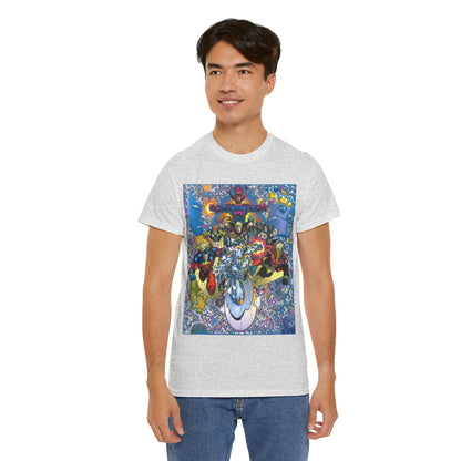 Marvel Cosmic Heroes T-Shirt - Silver Surfer, Captain Marvel, Adam Warlock, Quasar, Nova, Galactus, Jack of Hearts, Moondragon, Thanos