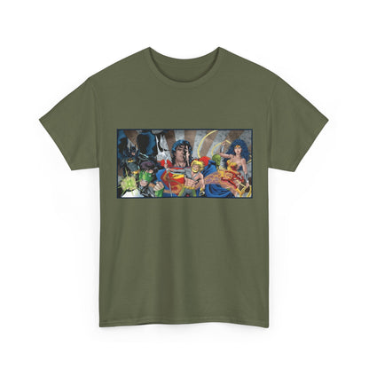 Justice League T-Shirt - Kevin Maguire Art - Superman, Wonder Woman, Flash, Aquaman, Green Lantern - DC Comics