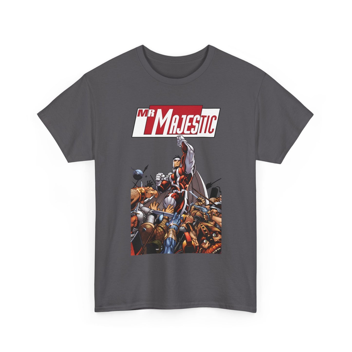 Mr. Majestic T-Shirt - Ed McGuiness Art - Flying Above His Attackers - DC/Wildstorm Comics
