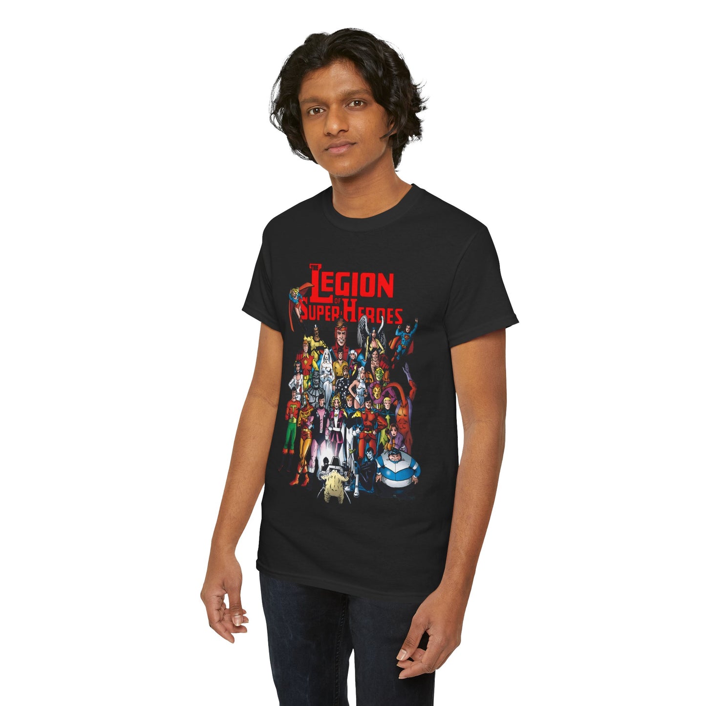 Legion of Super-Heroes T-Shirt - #300 Cover Art - Cosmic Boy, Saturn Girl, Superboy, Wildfire, Mon-El, Dream Girl, Brainiac 5, Supergirl - DC Comics