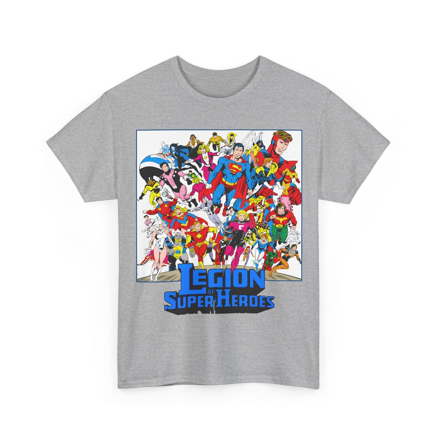 Legion of Super-Heroes T-Shirt - Greg Laroque Art - Who's Who in DC Comics - Superboy, Cosmic Boy, Dream Girl, Dawnstar, Supergirl, Sun Boy, Wildfire, Element Lad, Invisible Kid, Saturn Girl, Lightning Lad - DC Comics