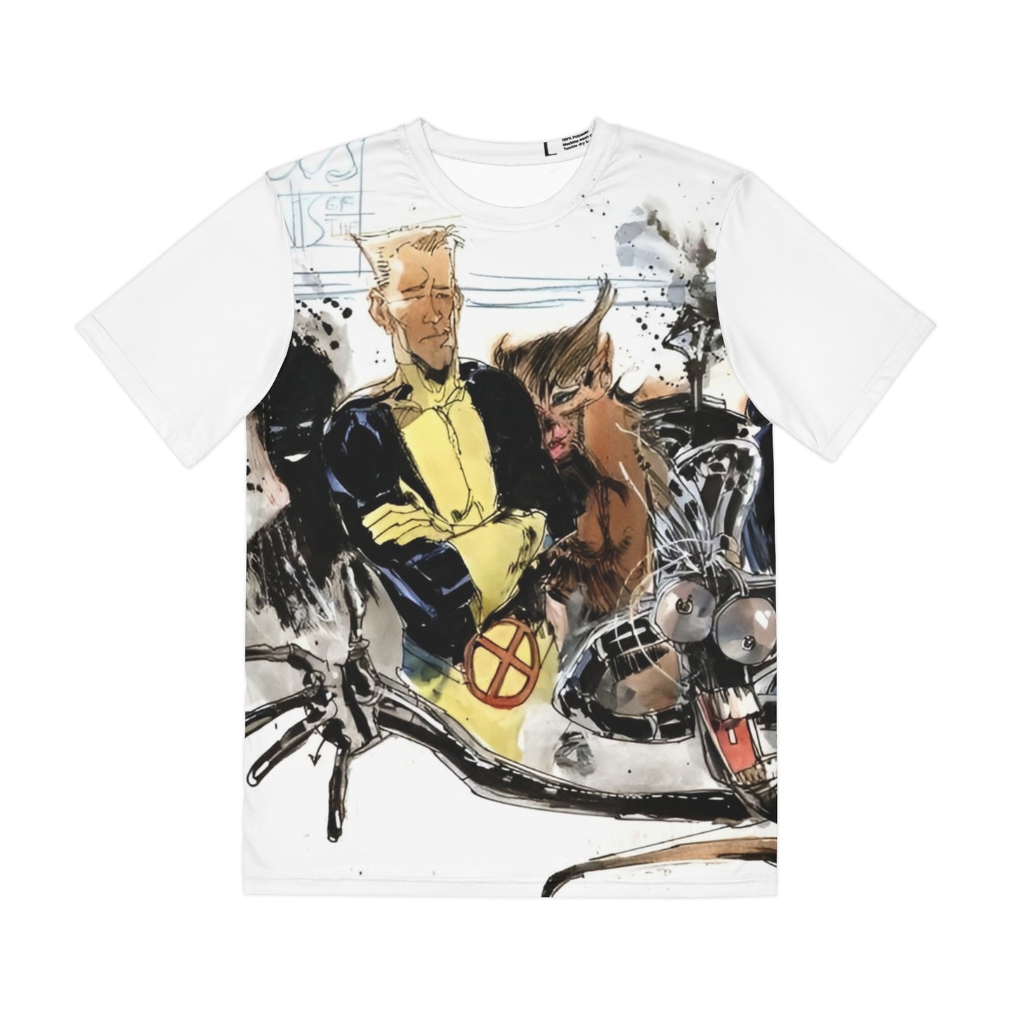 New Mutants All Over Print Tee (Polyester) - Bill Sienkiewicz Art - Marvel Comics - (IMPROVED PLACEMENT AND PRINTING TECHNIQUES)
