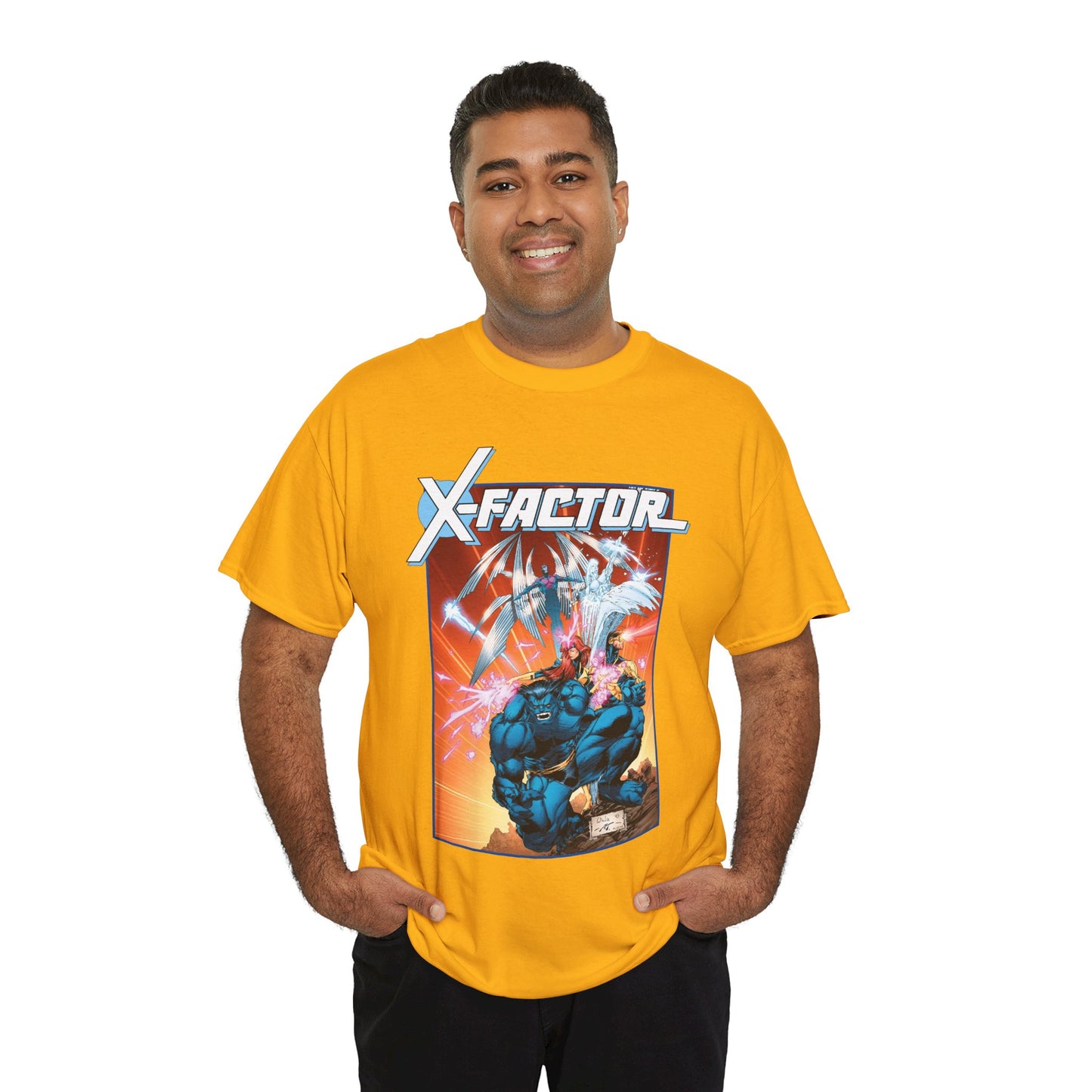 X-Factor T-Shirt - Whilce Portacio Art - Cyclops, Jean Grey, Iceman, Arcangel, Beast - X-Men Founding Members - Marvel Comics