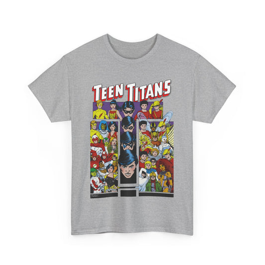 Teen Titans T-Shirt - George Perez Art - Wonder Girl, Bumblebee, Kid Flash, Starfire, Cyborg, Raven, Lilith, Flash, Hawn & Dove, Robin - DC Comics