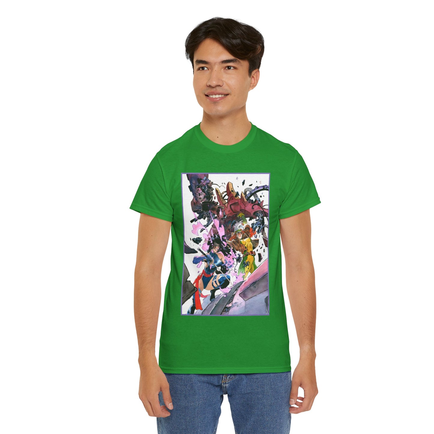 Rogue & Psylocke T-Shirt - Ripping Apart a Sentinel - X-Men Mutants - Marvel Comics