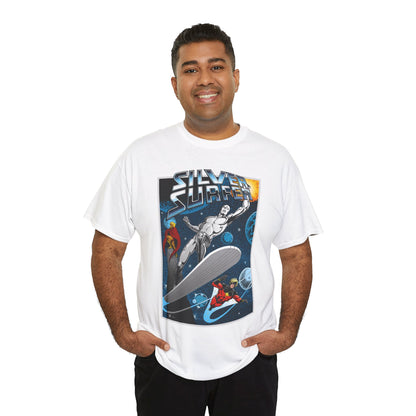Silver Surfer T-Shirt - With Adam Warlock & Captain Marvel - Norrin Radd - Former Herald of Galactus - Fantastic Four Ally - Marvel Comics