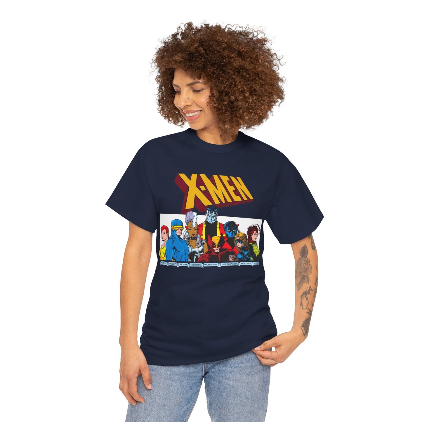 X-Men T-Shirt - Arthur Adams Art - Cyclops, Nightcrawler, Storm, Wolverine, Shadowcat, Phoenix (Rachel Summers), Colossus, Rogue - Marvel Comics