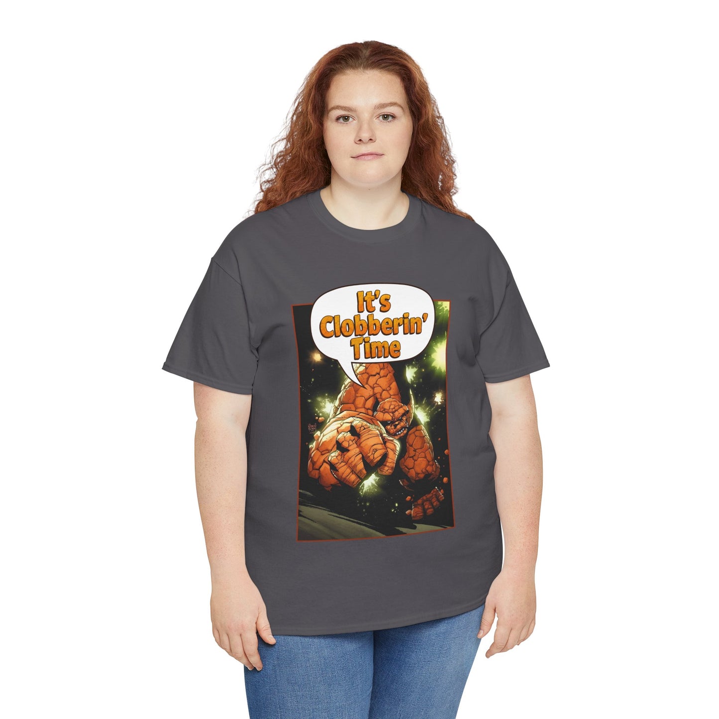 The Thing Shirt - Adam Kubert Art - It's Clobberin' Time - Fantastic Four Member - Marvel Comics