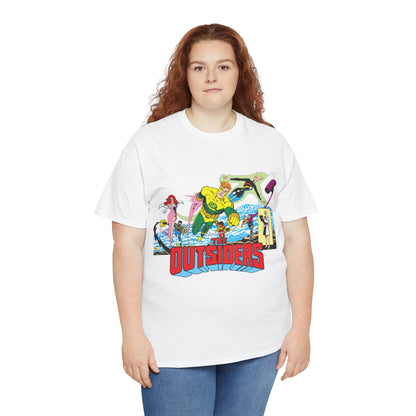 Outsiders T-Shirt - Amazing Jim Aparo Art - Black Lightning, Geo-Force, Katana, Metamorpho, Looker, Halo - DC Comics