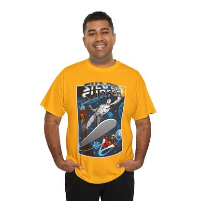Silver Surfer T-Shirt - With Adam Warlock & Captain Marvel - Norrin Radd - Former Herald of Galactus - Fantastic Four Ally - Marvel Comics