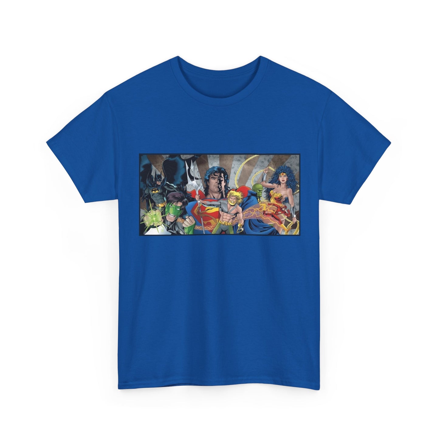 Justice League T-Shirt - Kevin Maguire Art - Superman, Wonder Woman, Flash, Aquaman, Green Lantern - DC Comics