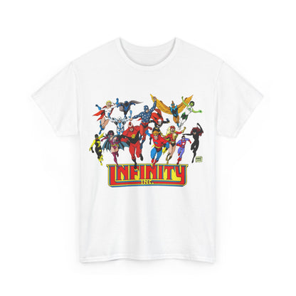 Infinity Inc Shirt - Tom Grummett Art - Jade, Obsidian, Huntress, Power Girl, Fury, Silver Scarab, Wildcat, Star-Spangled Kid - JSA Successors - DC Comics
