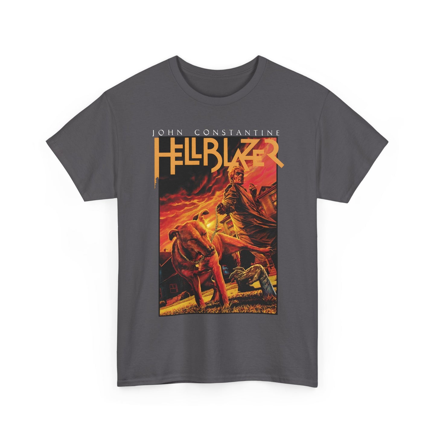 John Constantine Hellblazer T-Shirt - Lee Bermejo Art - #236 Cover - Dog Lifting a Leg on a Zombie - Vertigo Comics, DC Comics