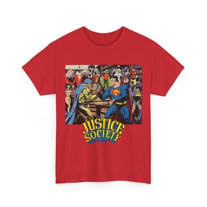 Justice Society of America T-Shirt - Superman, Wonder Woman, Atom, Starman, Huntress, Power Girl, Green Lantern, Batman, Plastic Man, Flash - JSA - DC Comics