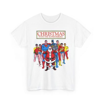 Christmas with the Superheroes T-Shirt - Nick Cardy Art - Superman Batman Captain Marvel Teen Titans Retro Festive Holiday Tee - DC Comics