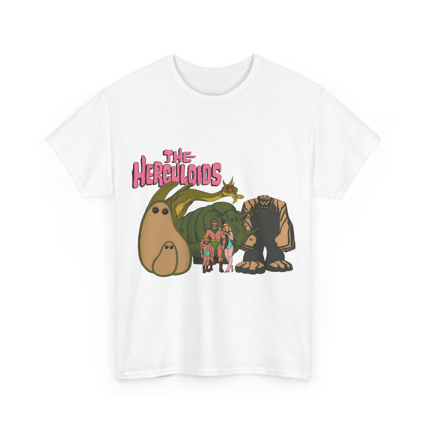 Herculoids T-Shirt - Popular 1960s Hanna-Barbera Cartoon - Zandor, Tara, Dorno, Gloop & Gleep - Amzot - Alex Toth Designs