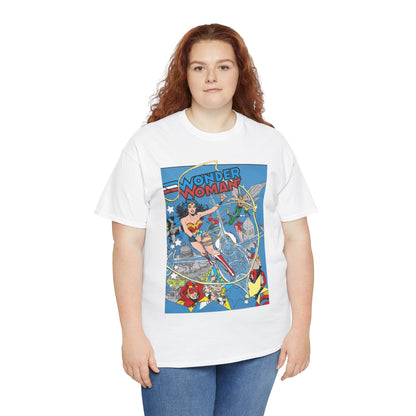 Wonder Woman T-Shirt - Ed Hannigan Art - #300 Cover Art - Hawkman, Green Lantern, Elongated Man, Sandman - DC Comics
