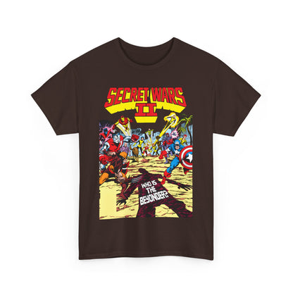 Secret Wars II T-Shirt - John Byrne Art - X-Men, New Mutants, Captain America - The Beyonder - Marvel Comics Series, 1980s