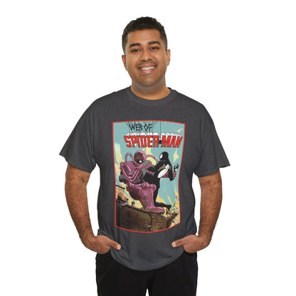 Web of Spider-Man T-Shirt - Charles Vess Art - Peter Parker, Black Symbiote Suit - Webslinger