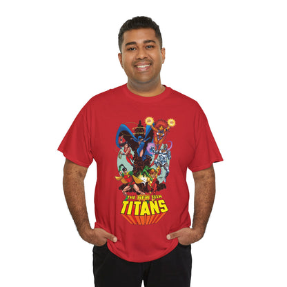 New Teen Titans T-Shirt - George Perez Art - Raven, Cyborg, Robin, Starfire, Wonder Girl, Changeling - DC Comics