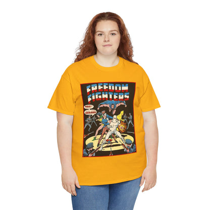 Freedom Fighters T-Shirt - 70s Series - Uncle Sam, The Ray, Phantom Lady, Doll Man, Black Condor, Human Bomb - DC Comics
