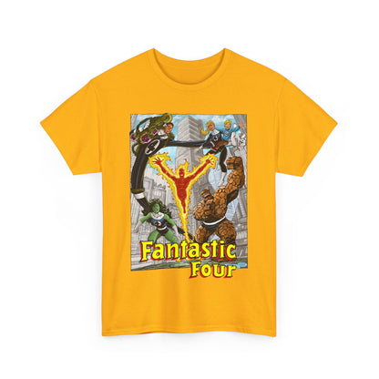 Fantastic Four T-Shirt - John Byrne Art - She-Hulk, Invisible Woman, Thing, Reed Richards, Human Torch - Baxter Building - Marvel Comics