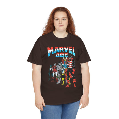 Marvel Age T-Shirt - Captain America, Thor, Incredible Hulk, Iron Man, Spider-Man - New Looks for the 80s