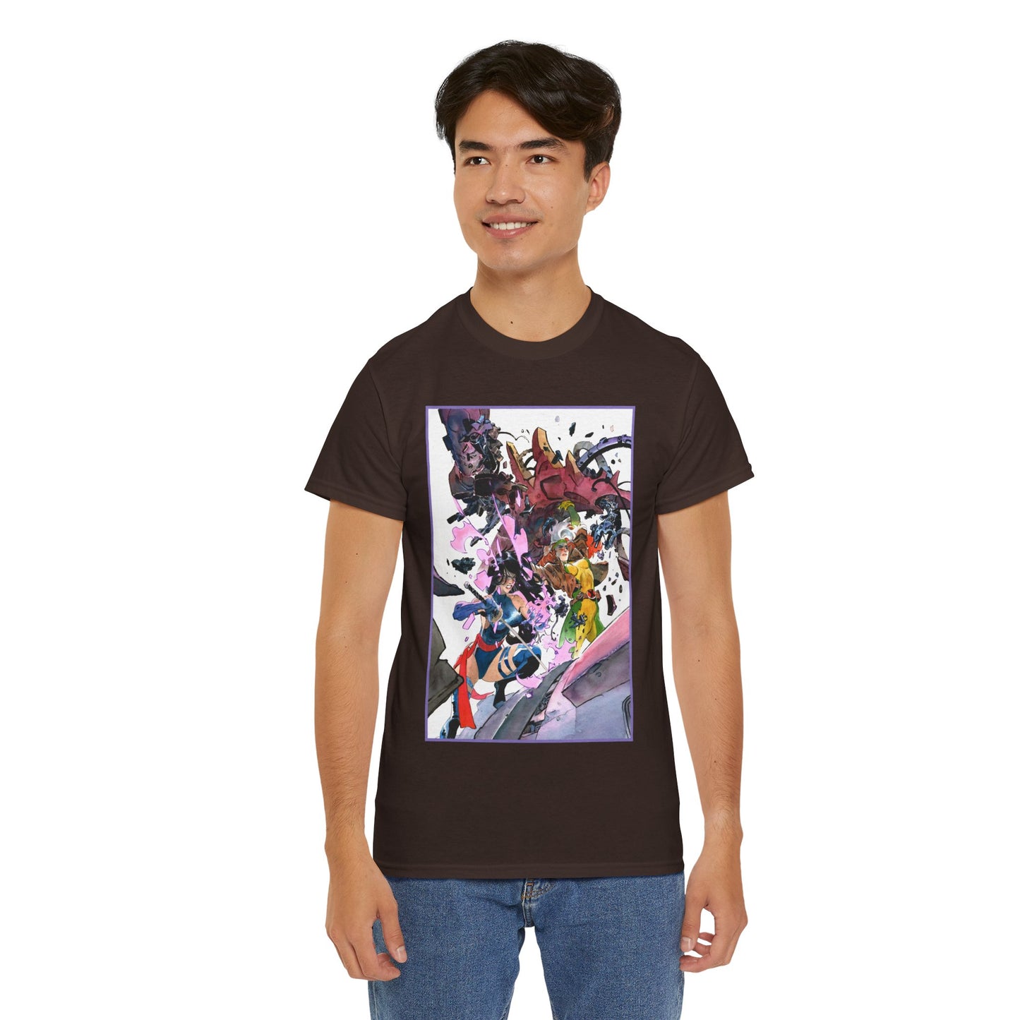 Rogue & Psylocke T-Shirt - Ripping Apart a Sentinel - X-Men Mutants - Marvel Comics